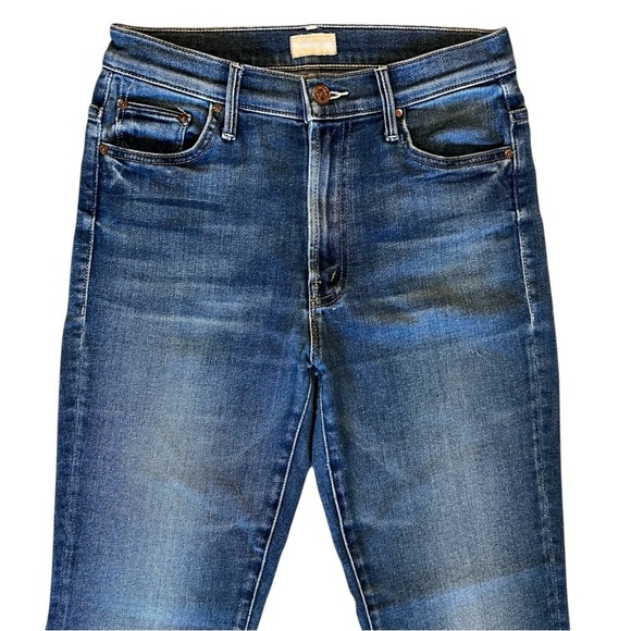 MOTHER The Insider Crop Step Fray Jeans Sweet and Sassy Size 27 High-Rise Denim - Picture 4 of 15